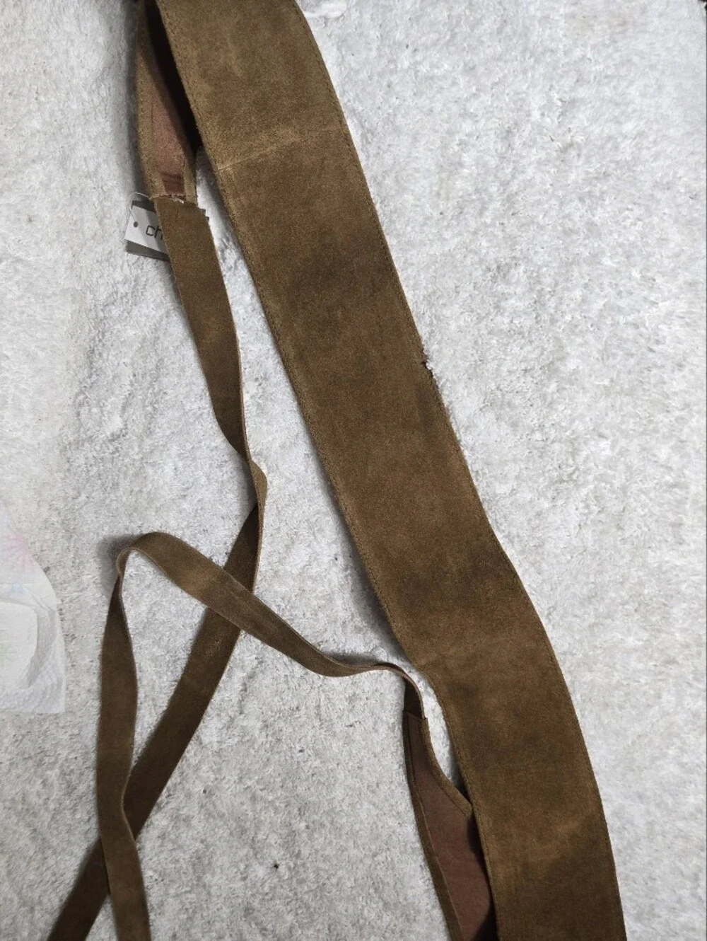 Chico's Louella Obi Belt Women's Brown Suede Sz Large NWT